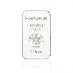 1 Unze Silberbarren (Heraeus)