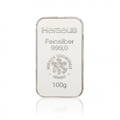 100 Gram Silver Bar (Heraeus)