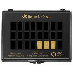 3 x 1 Gram Gold Bar collection box (Heimerle & Meule)