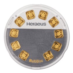 10 x 1 Gramm Goldbarren Heraeus MultiDisc 