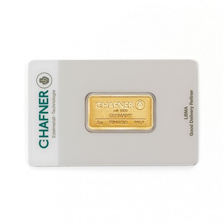 5 gram gold bar (C. Hafner)