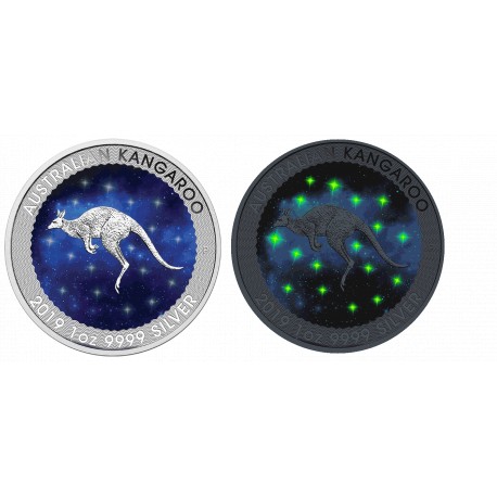 1 Unze Silber GlowingGalaxy Kangaroo 2019