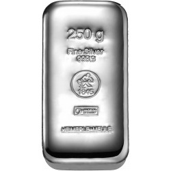 250 gram cast silver bar (H&M) 