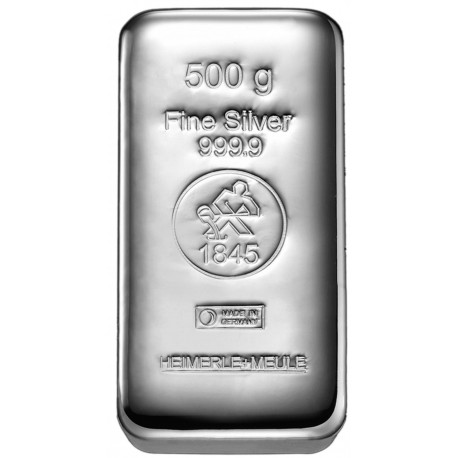 500 gram cast silver bar (H&M) 