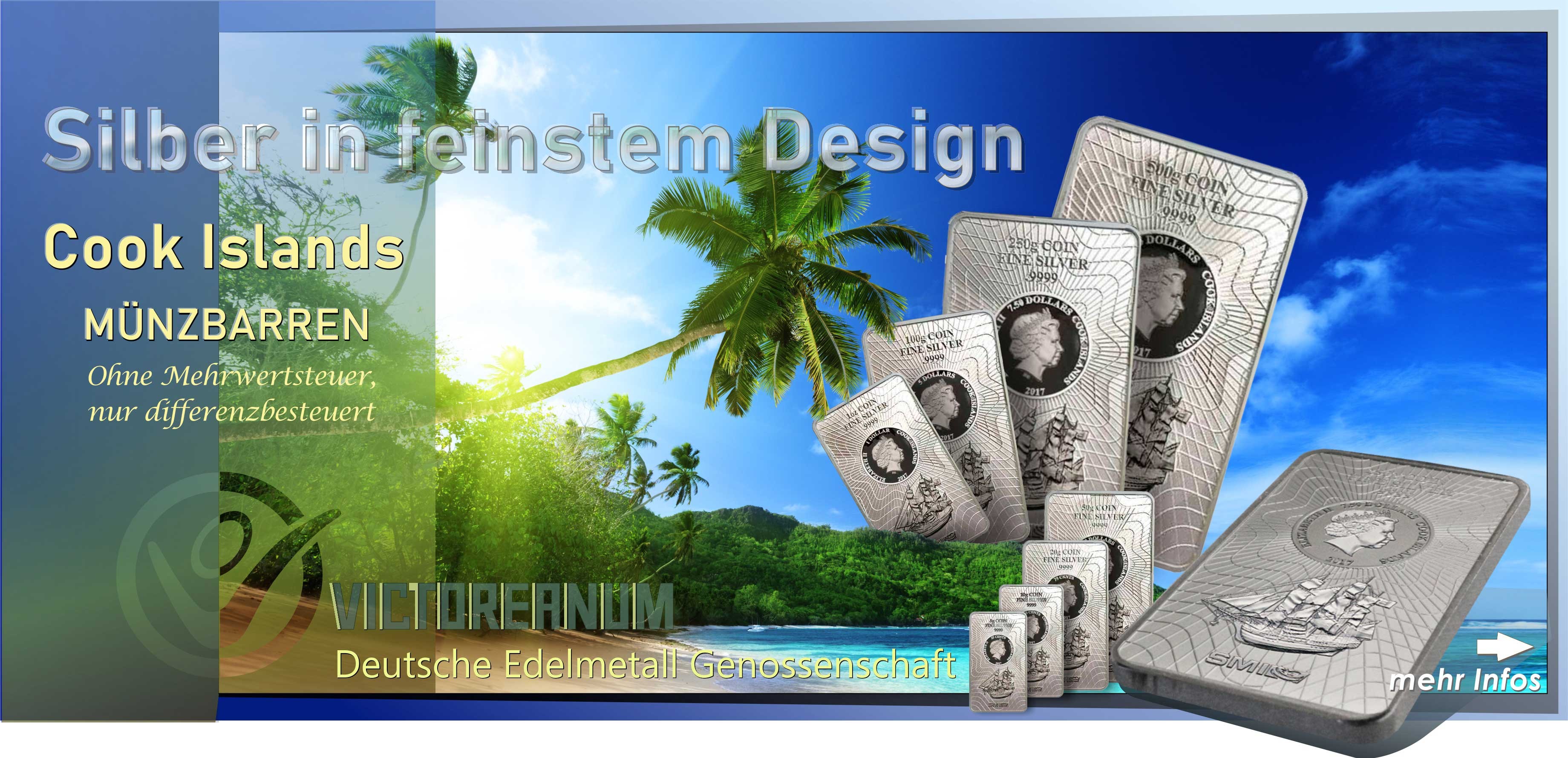 Victoreanum - Cook-Islands Münzbarren, Cook-Island, Silber 