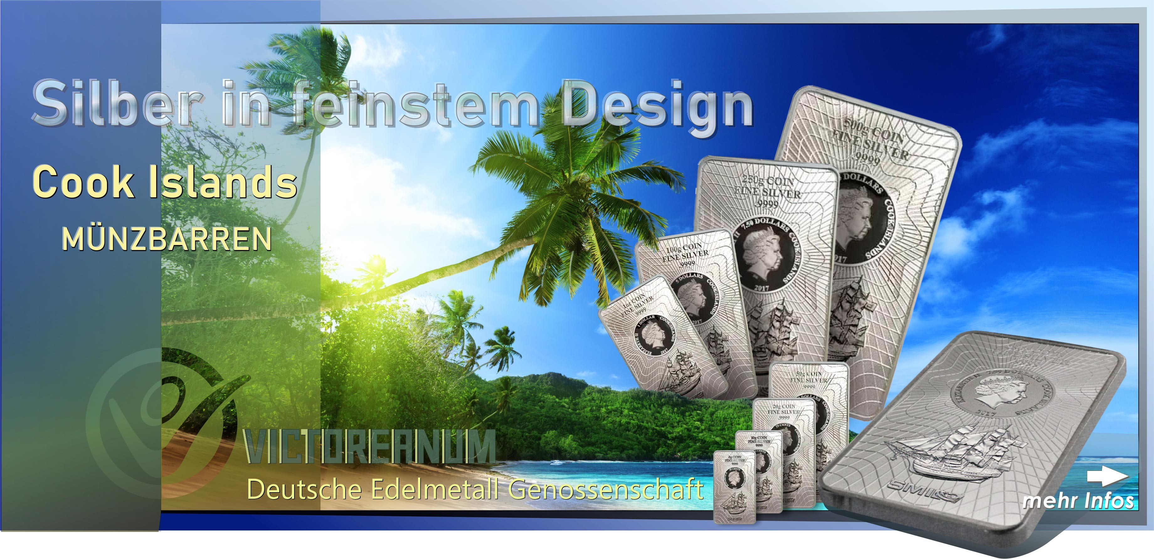 Victoreanum - Cook-Islands Münzbarren, Cook-Island, Silber 